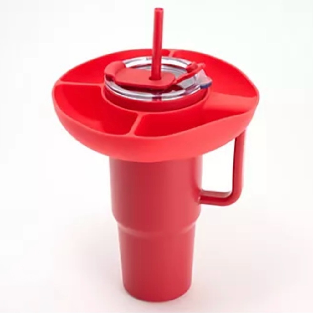 Primula 40oz Double Wall Tumbler w/ Snack Tray Red
